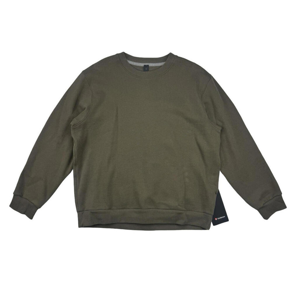 Lululemon Steady State Crew Cotton Fleece Sweatshirt Brown Size S